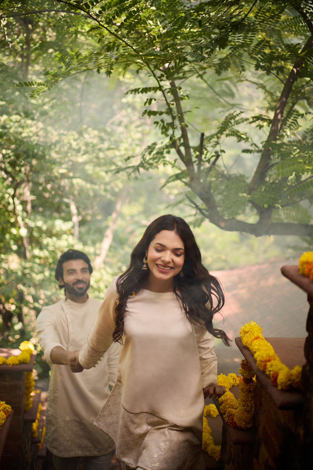Faiz & Fiza - Band Collar & One-Sided Men Women Twin Set