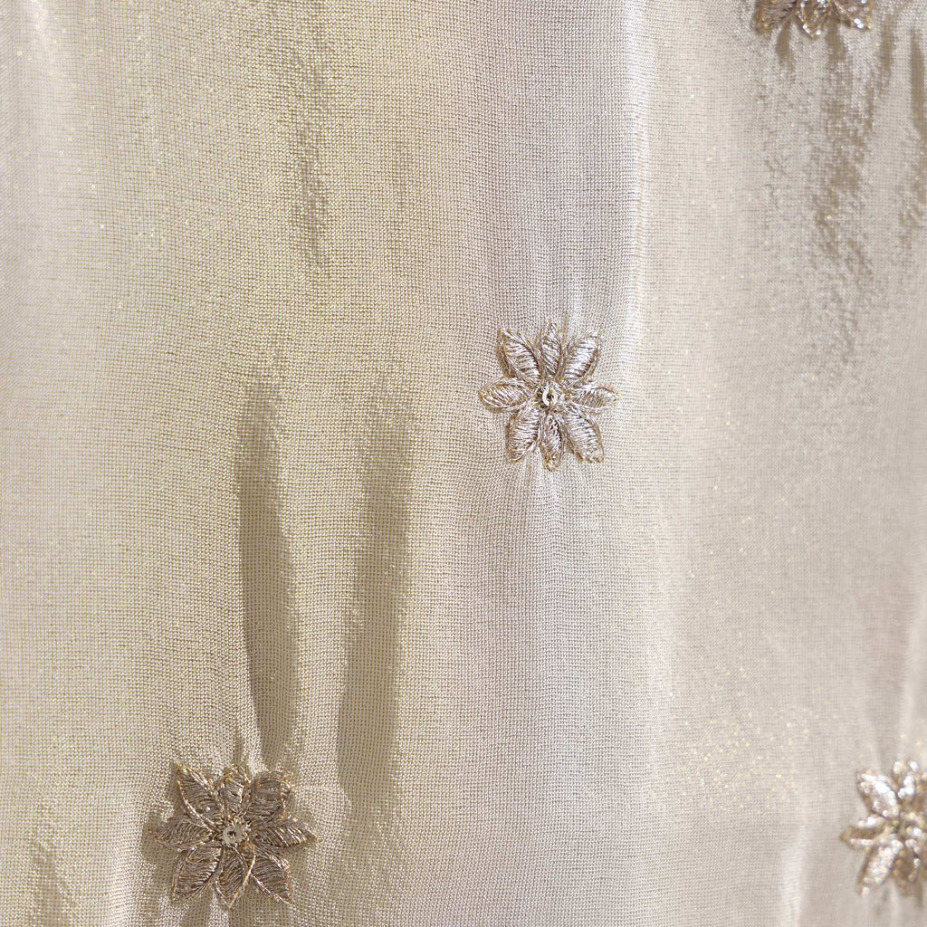 Beige and Golden Tissue Georgette Dupatta with Sequin Zari Work Dupatta