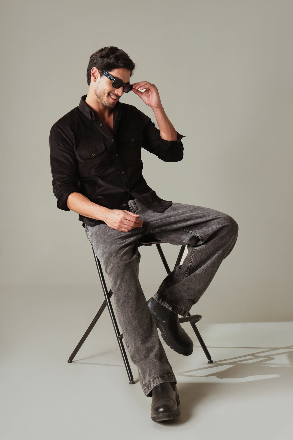 Corduroy Men's Shirt - Black