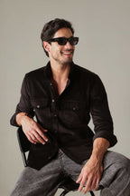 Corduroy Men's Shirt - Black