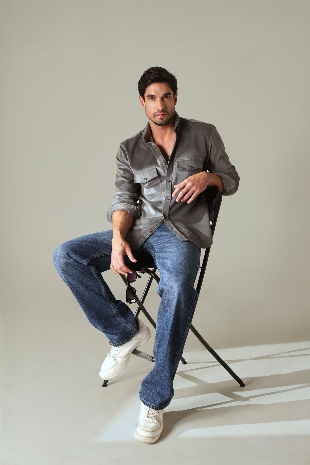 Corduroy Men's Shirt - Ash Grey