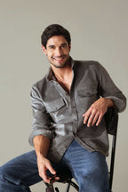 Corduroy Men's Shirt - Ash Grey