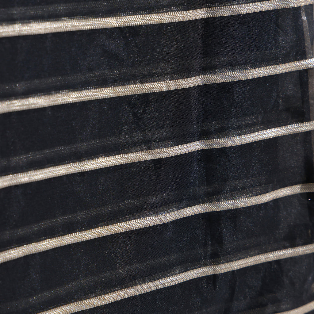 Black Silver Zari Organza Dupatta