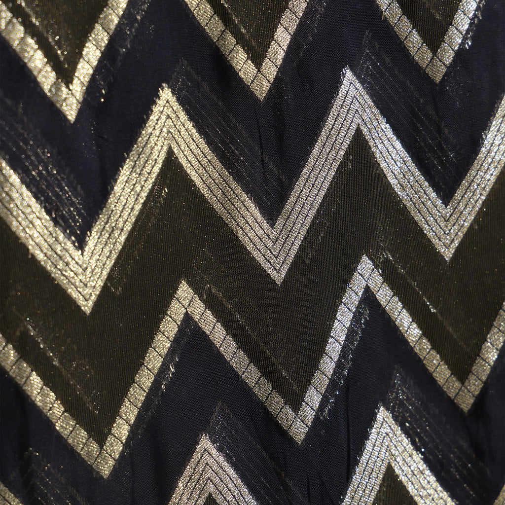 Black and Mehndi Green Organza Dupatta with Zig-Zag Zari Work