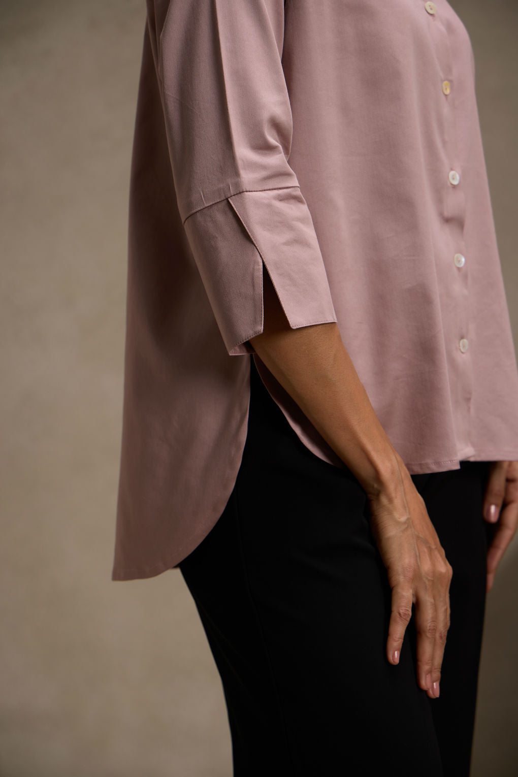 Dusky Rose - Cotton Satin Shirt for Women