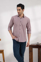 Micro check Garnet - Spread Collar Poplin Formal Men's Shirt Women's Shirts Women's Shirts