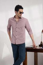 Micro check Garnet - Spread Collar Poplin Formal Men's Shirt Women's Shirts Women's Shirts