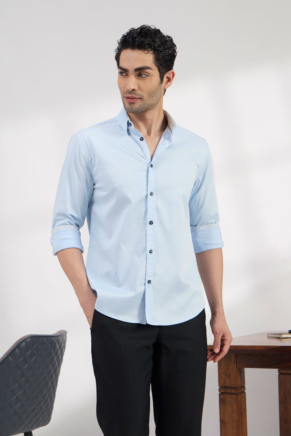 Frost Blue - Premium Cotton Formal Shirt for Men Men's Shirt Men's Shirt