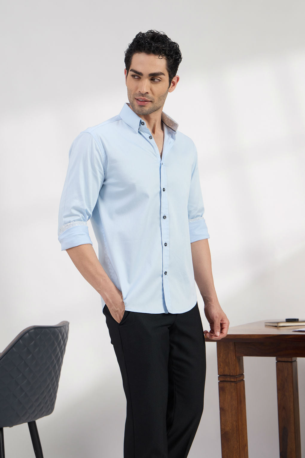 Frost Blue - Premium Cotton Formal Shirt for Men Men's Shirt Men's Shirt