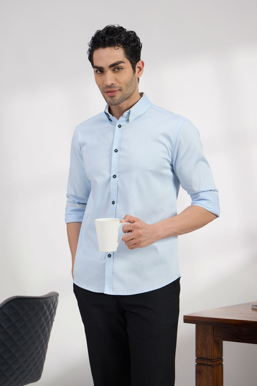 Frost Blue - Premium Cotton Formal Shirt for Men Men's Shirt Men's Shirt