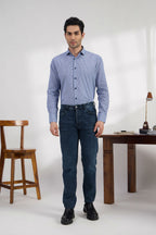 Sapphire check - Spread Collar Poplin Formal Men's Shirt Women's Shirts Women's Shirts