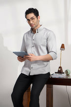 Fog Grey - Premium Cotton Formal Shirt for Men Men's Shirt Men's Shirt