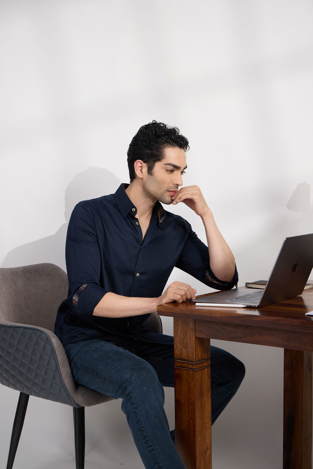 French Navy - Premium Cotton Formal Shirt for Men Men's Shirt Men's Shirt