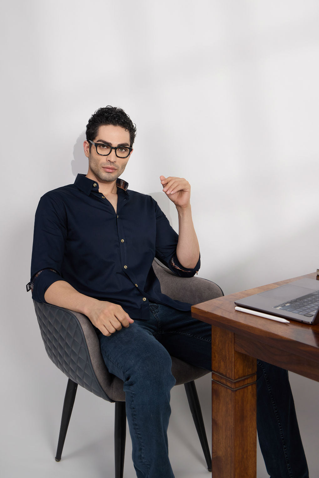 French Navy - Premium Cotton Formal Shirt for Men Men's Shirt Men's Shirt