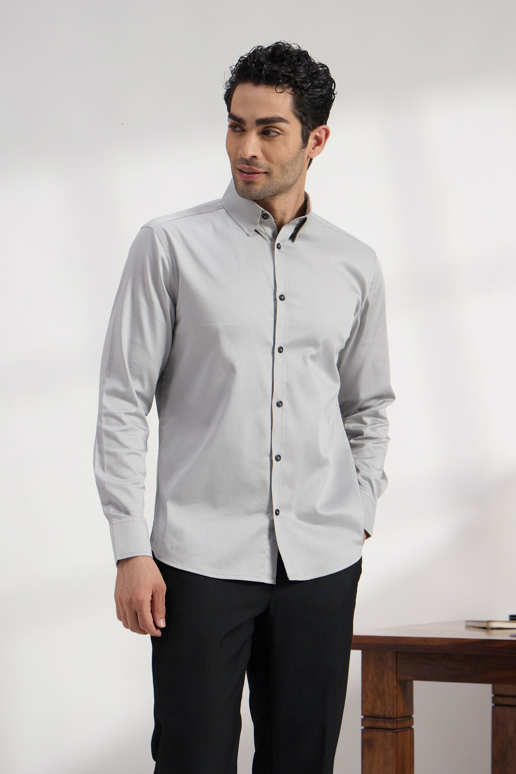 Fog Grey - Premium Cotton Formal Shirt for Men Men's Shirt Men's Shirt