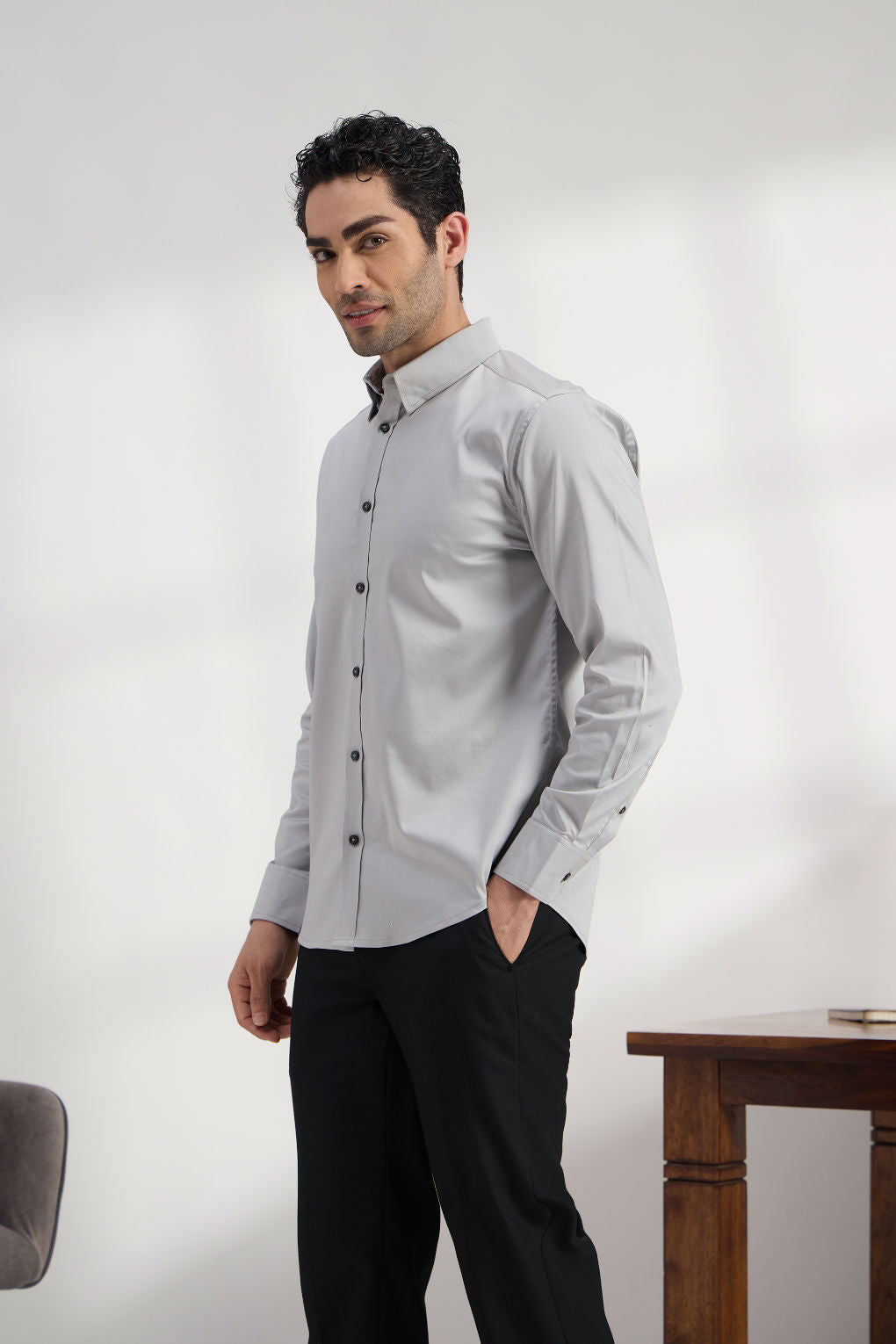 Fog Grey - Premium Cotton Formal Shirt for Men Men's Shirt Men's Shirt