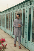 Men’s Light Grey Mid-length Kurta Pant Set Kurta Pant Set Kurta Pant Set