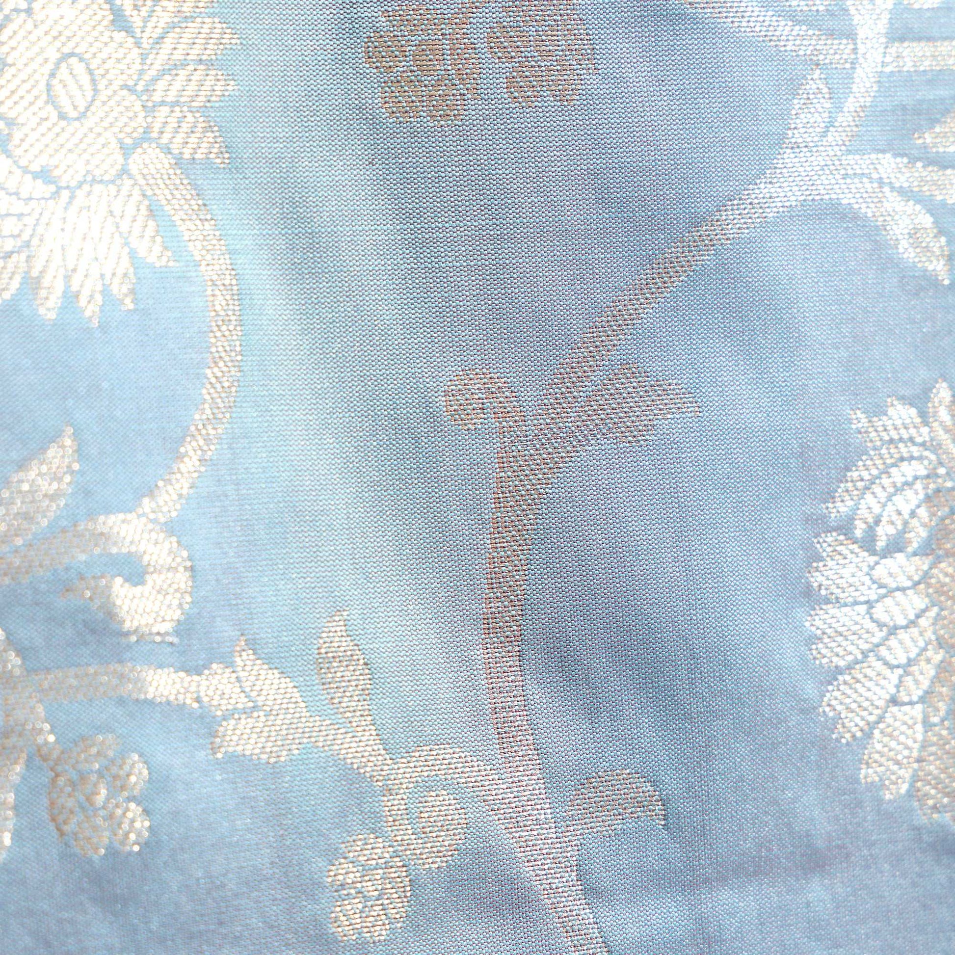 Ice Blue Banarasi Semi-Silk Floral Dupatta with Floral Zari Weaving Dupatta