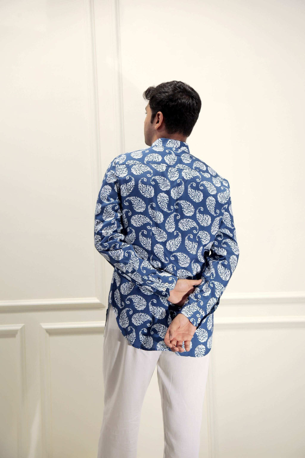 Blue Paisley Print Shirt Kurta Kurta Shirt Kurta
