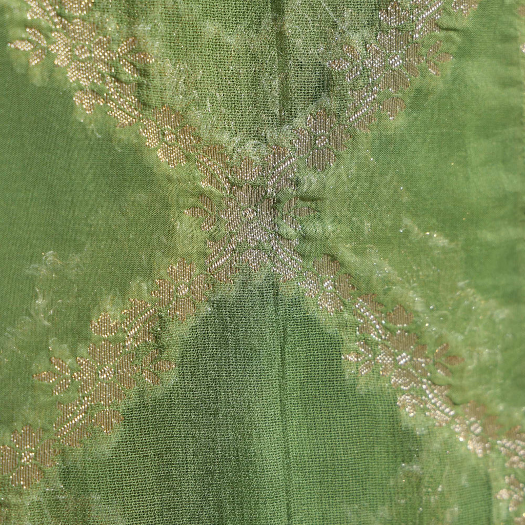 Mehndi Green Georgette Dupatta with Zari Embroidery Dupatta