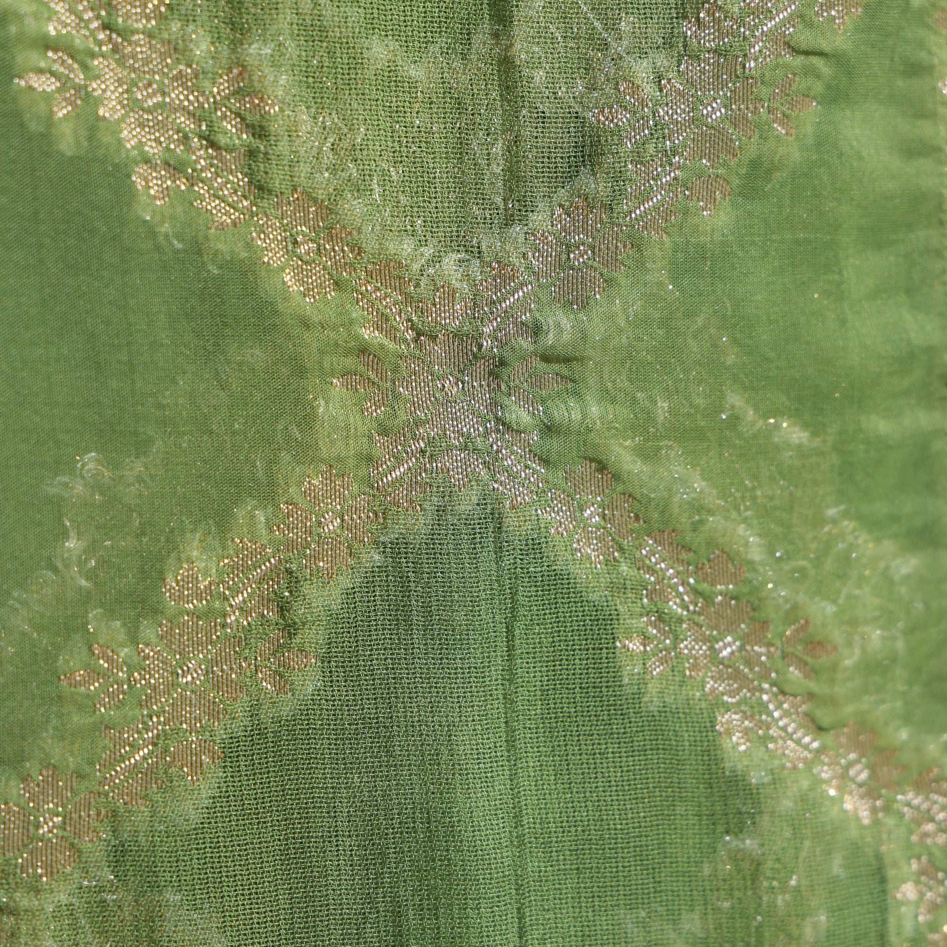 Mehndi Green Georgette Dupatta with Zari Embroidery Dupatta