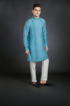 Men's Side Placket Mid-Length Kurta Pant set