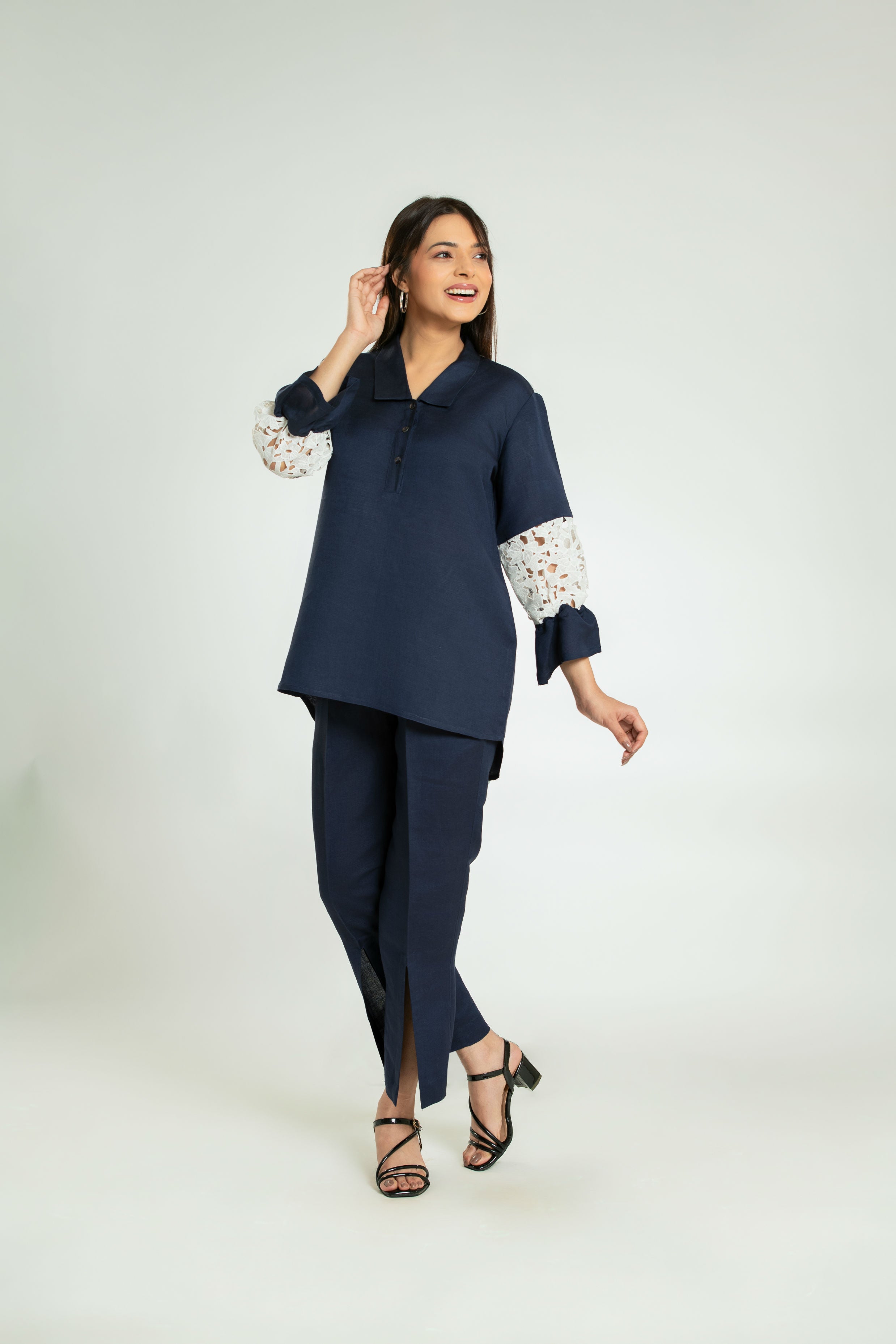 Women's Crochet Sleeve Short coord set Short Co-Ord Set