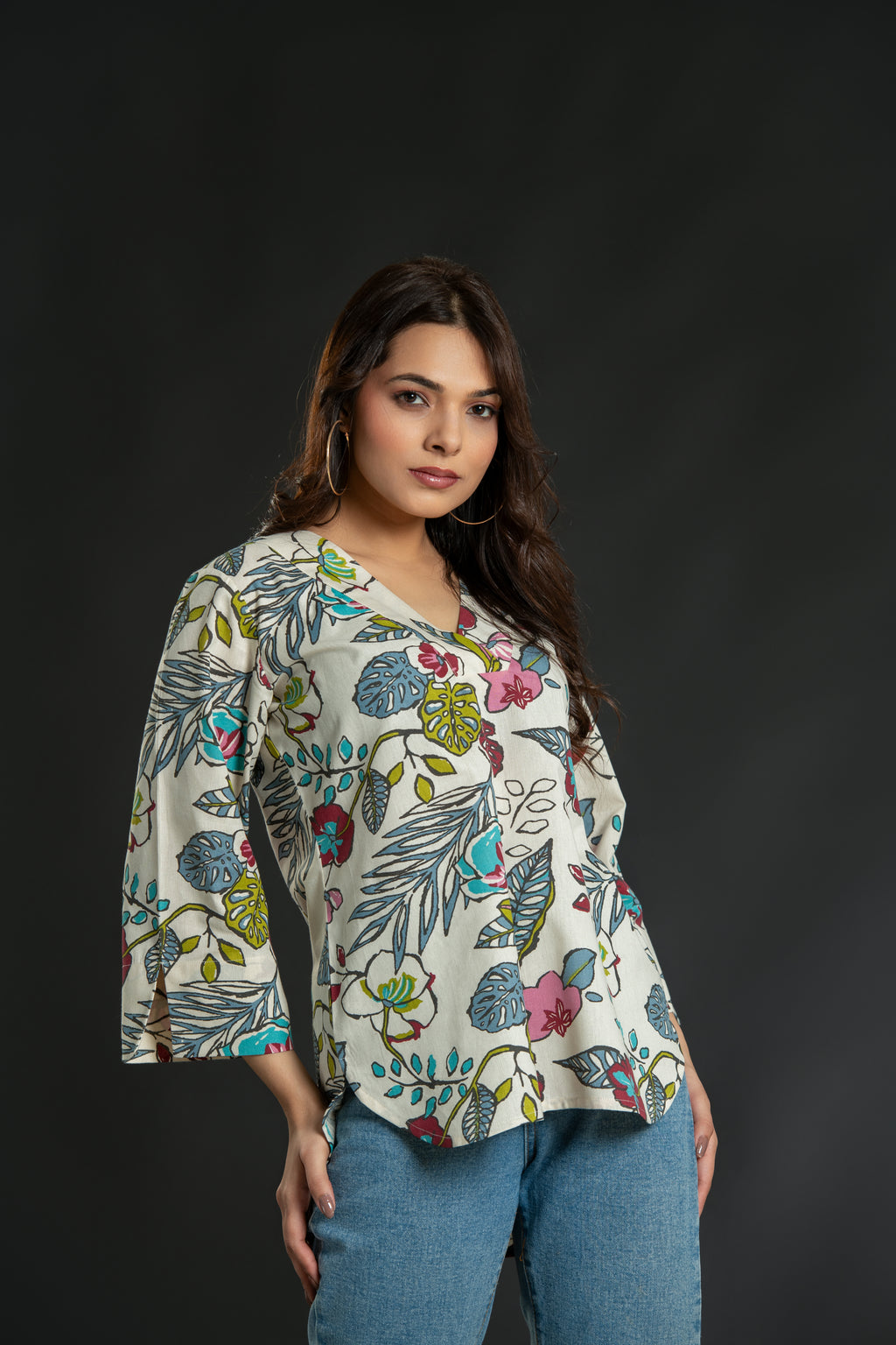 Beige Floral Top