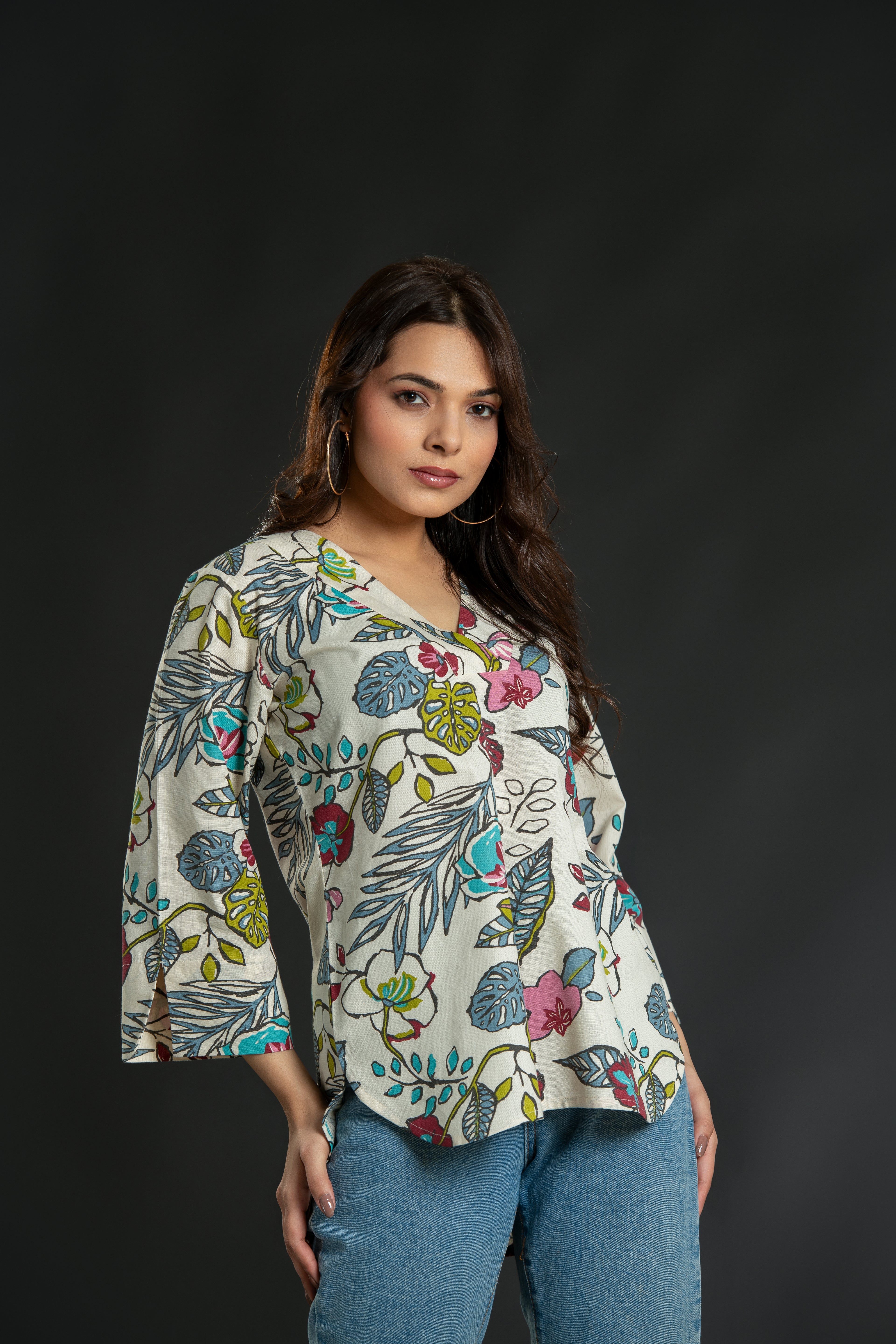 Beige Floral Top