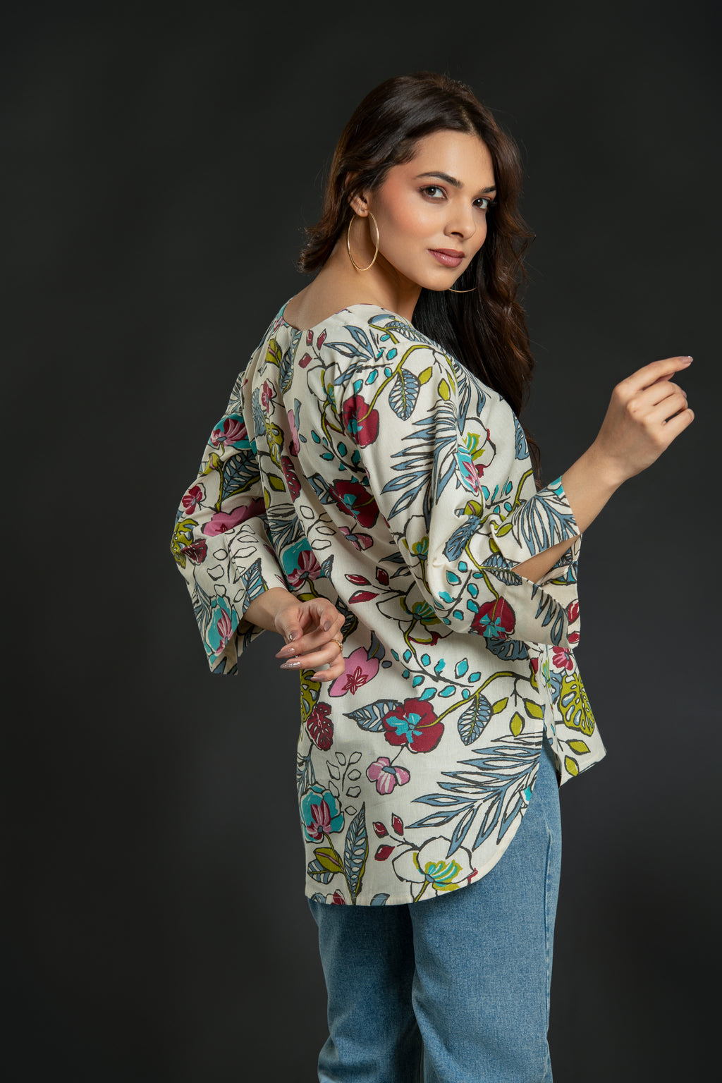 Beige Floral Top