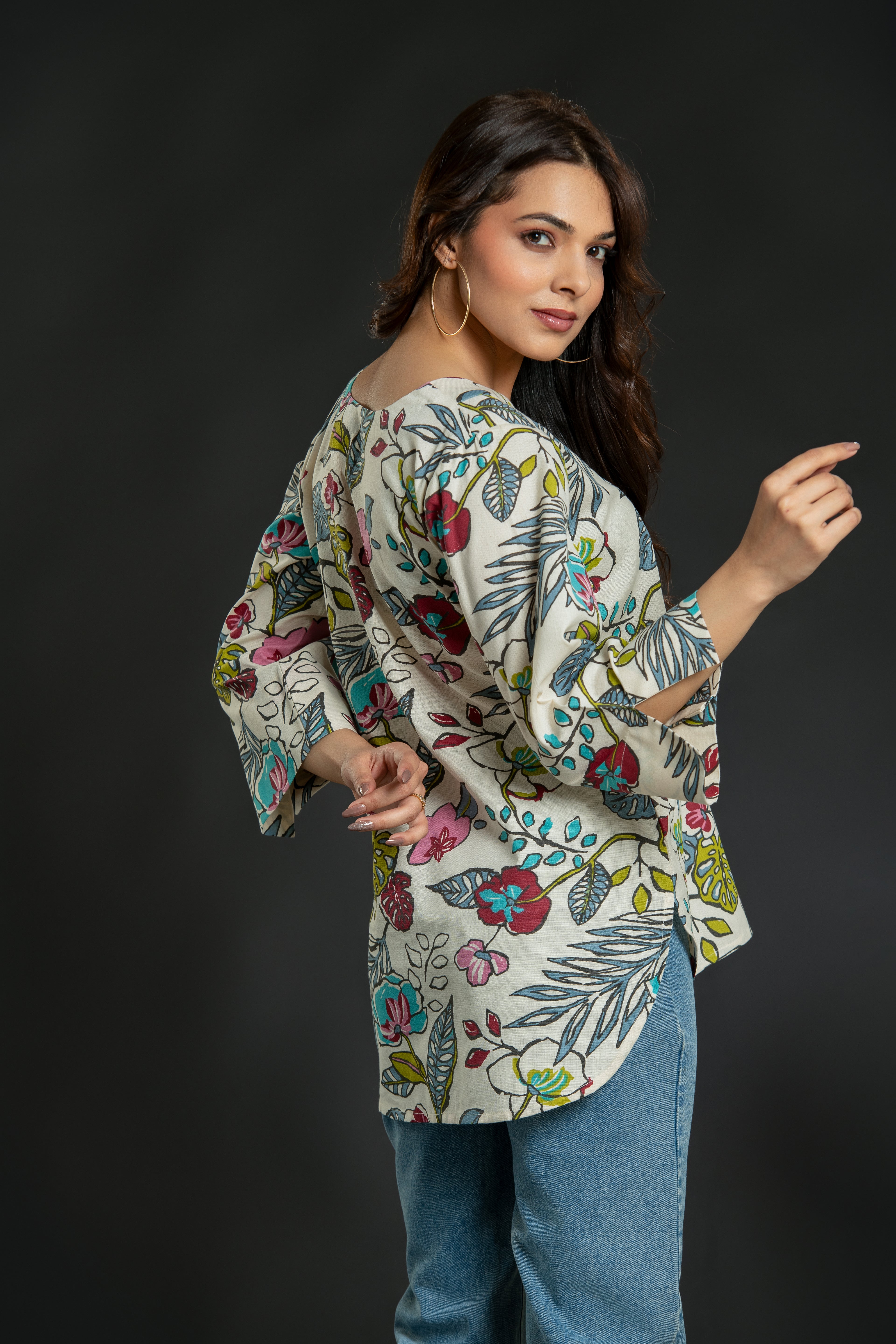 Beige Floral Top
