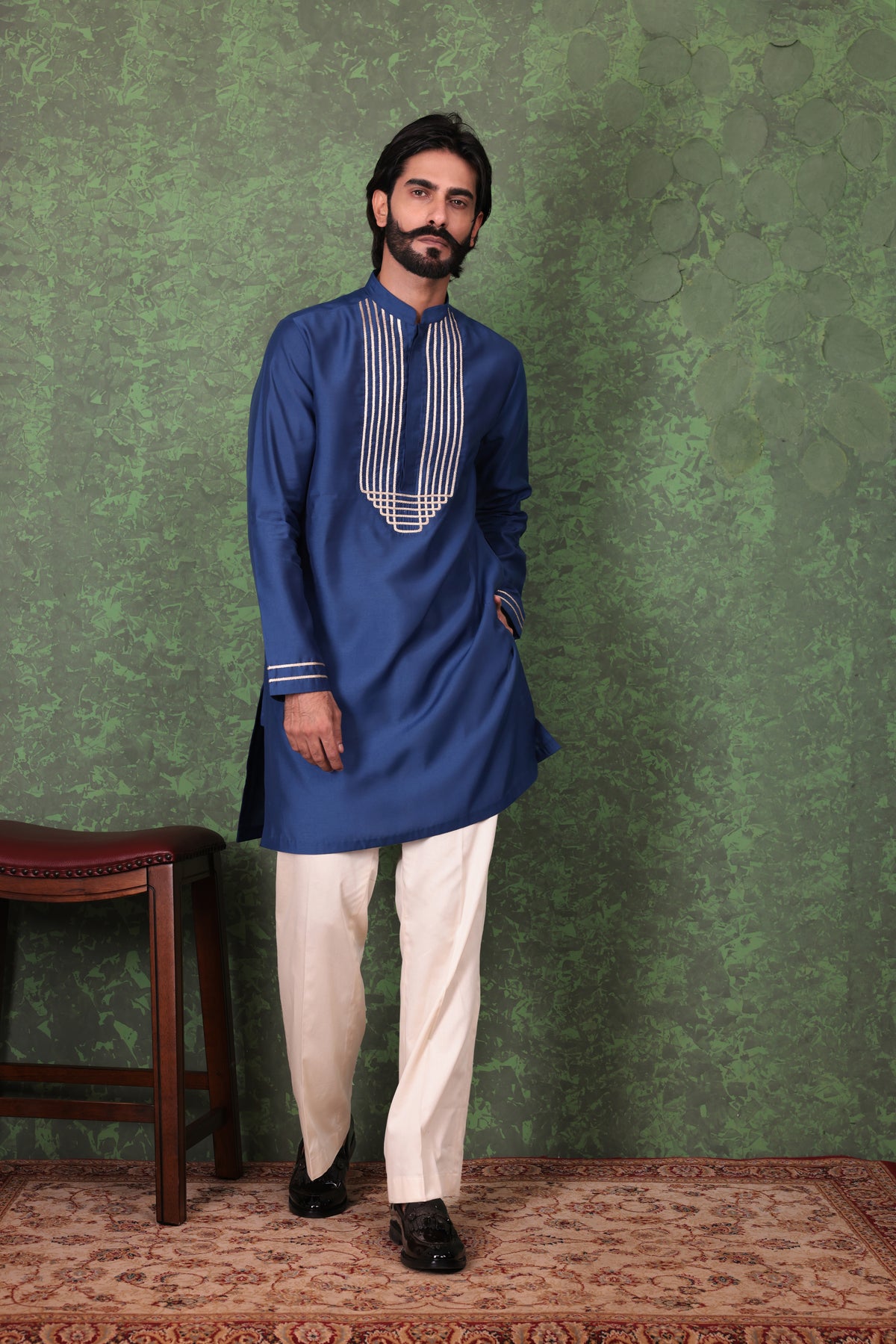 Tarana - Men's Royal Blue Kurta Pant Set
