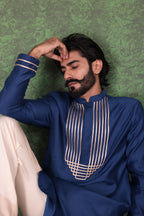 Tarana - Men's Royal Blue Kurta Pant Set