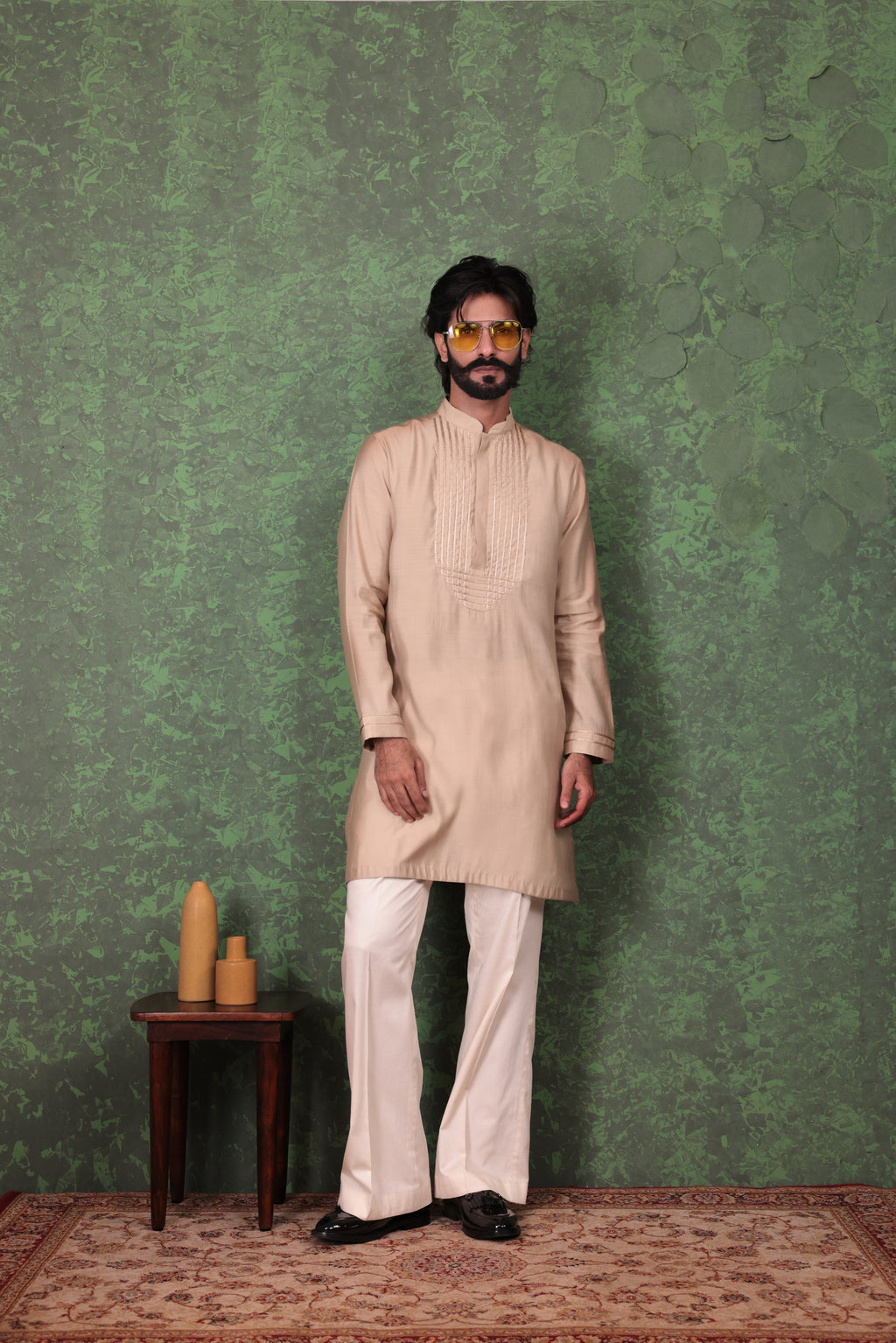 Tarana - Men's Beige Kurta Pant Set