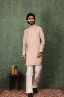 Tarana - Men's Beige Kurta Pant Set