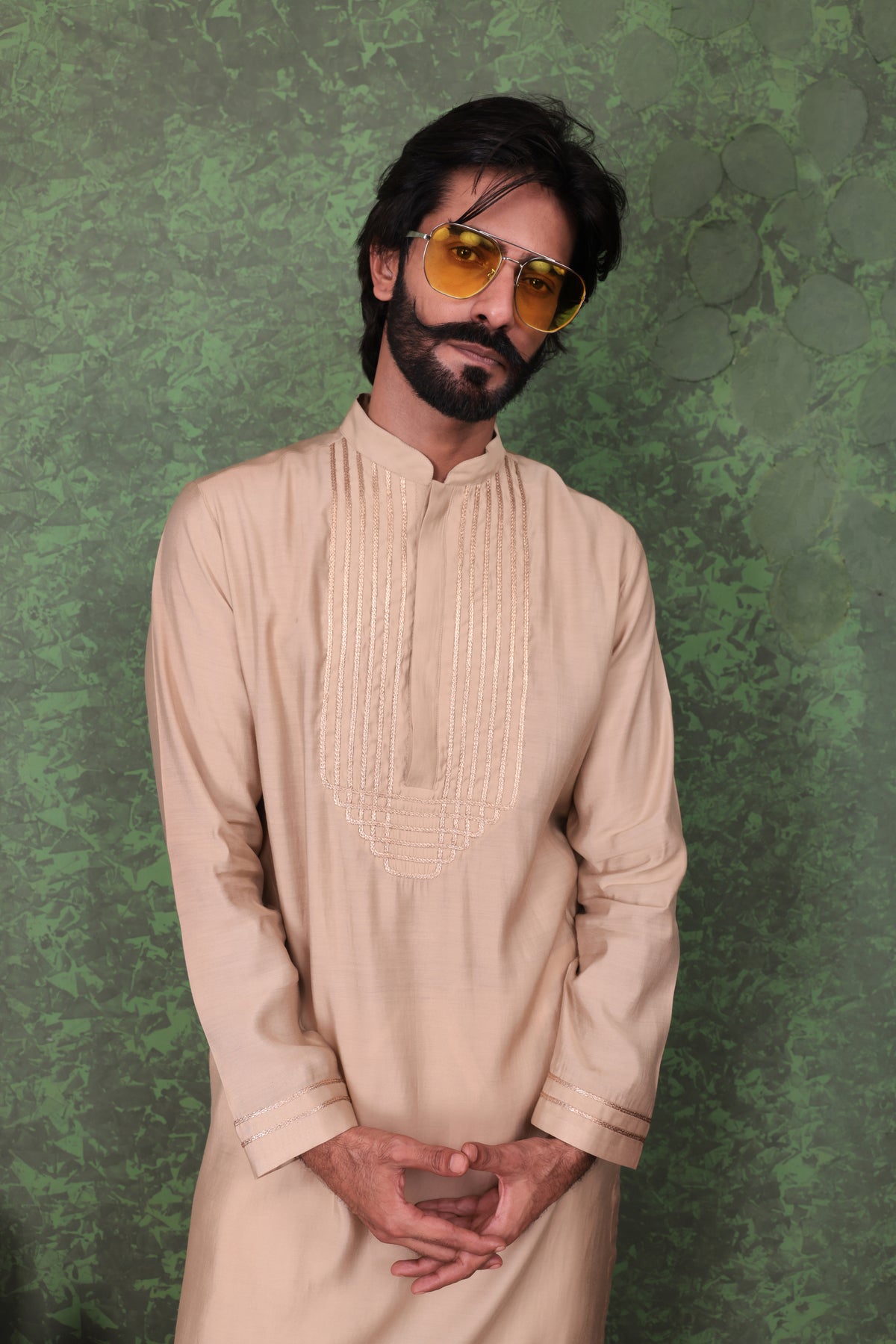 Tarana - Men's Beige Kurta Pant Set