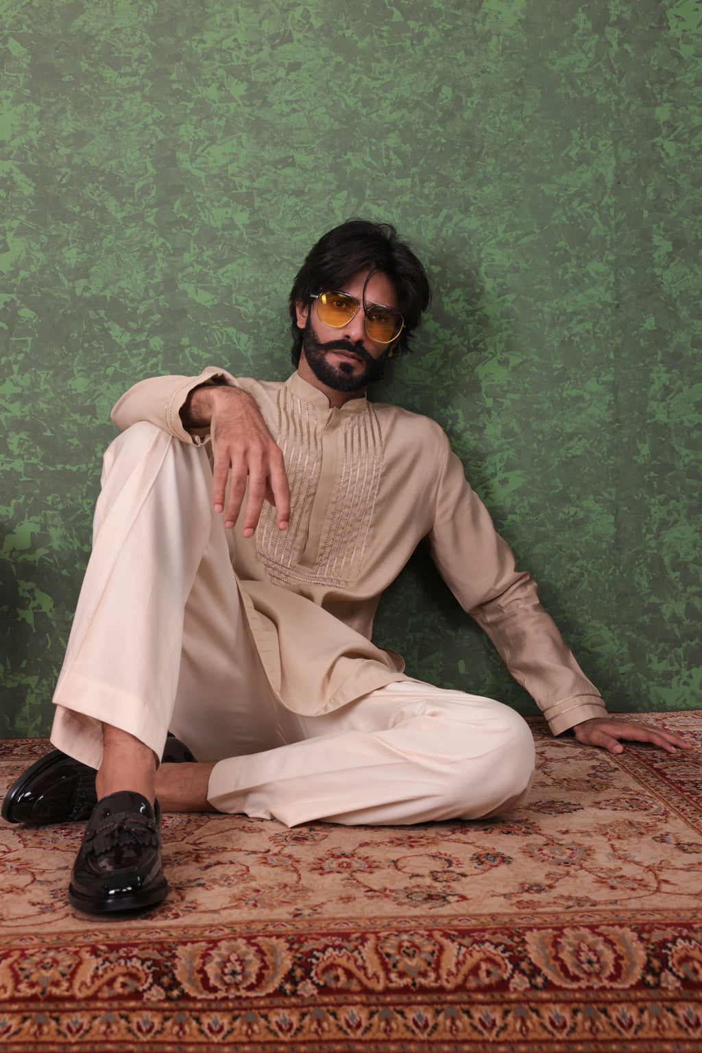 Tarana - Men's Beige Kurta Pant Set