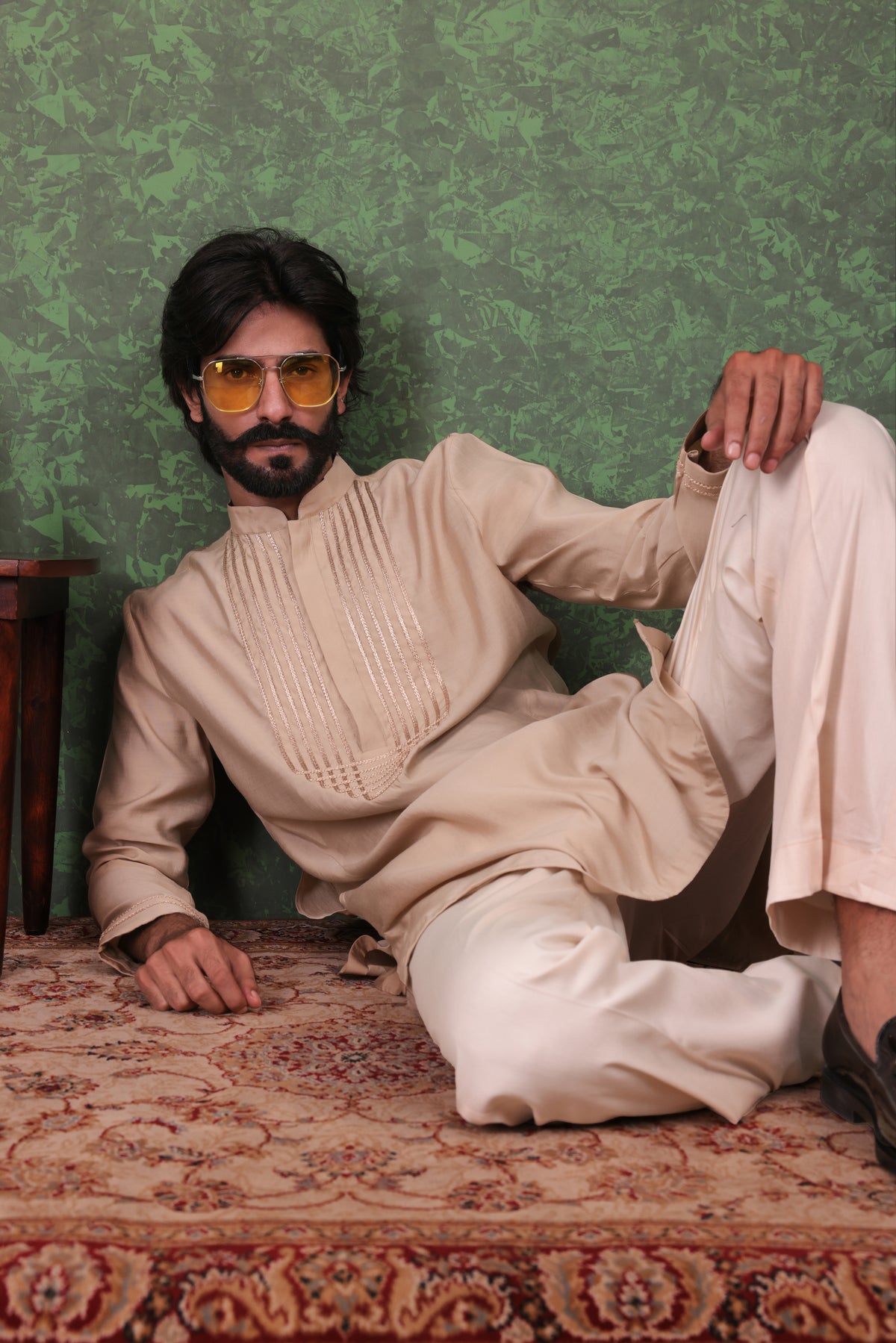 Tarana - Men's Beige Kurta Pant Set
