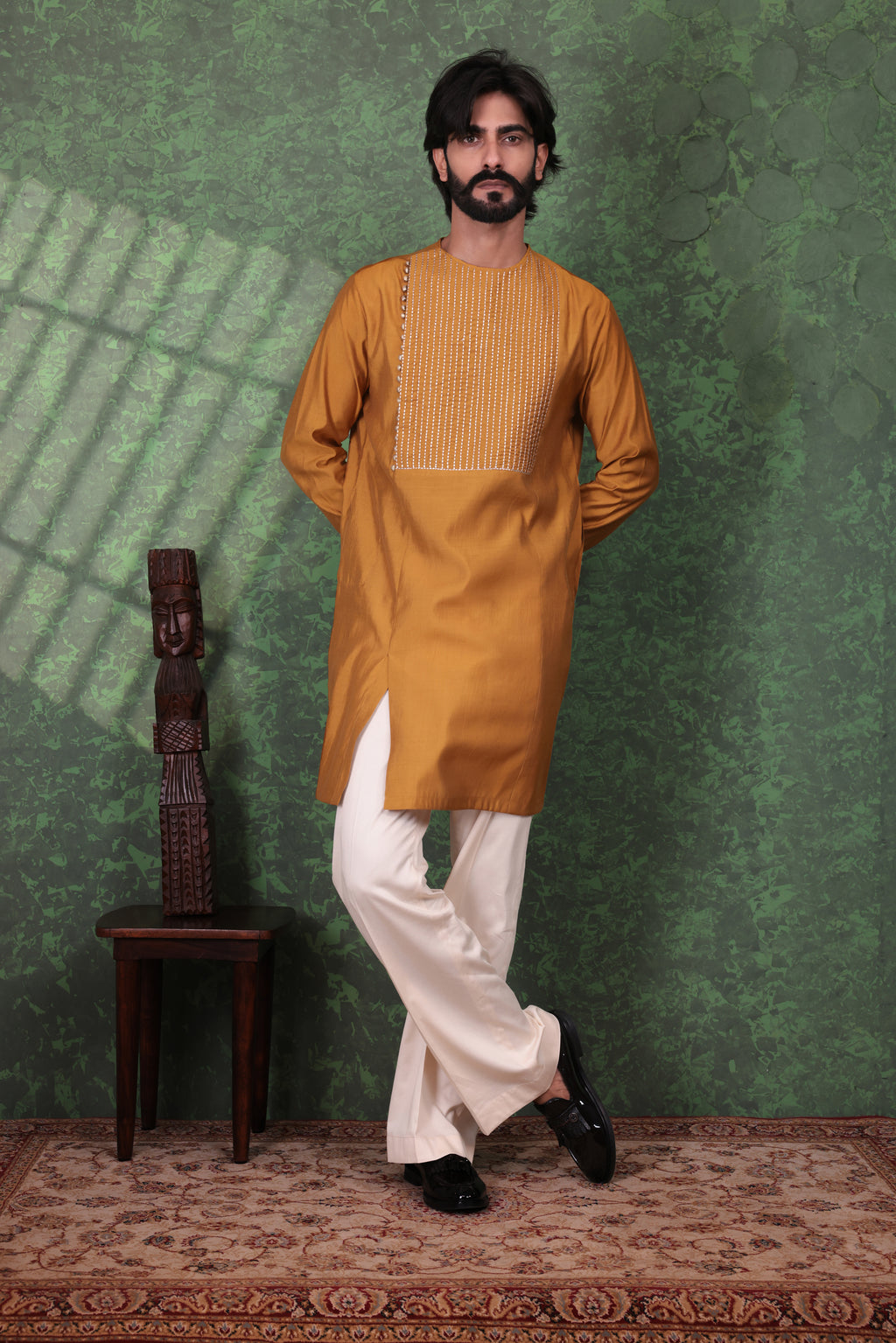 Mizaaj - Men's Mustard Kurta set
