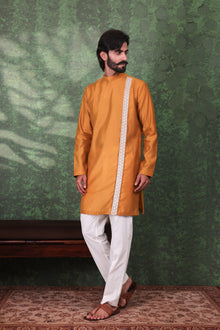 Dastoor - Men's Mustard Cotton Kurta set