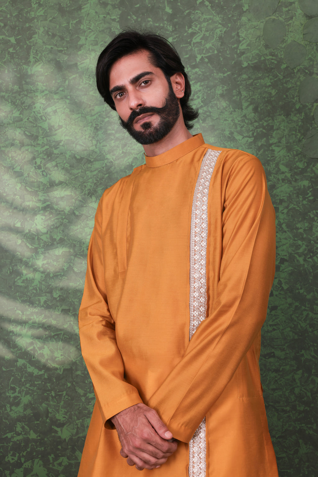 Dastoor - Men's Mustard Cotton Kurta set