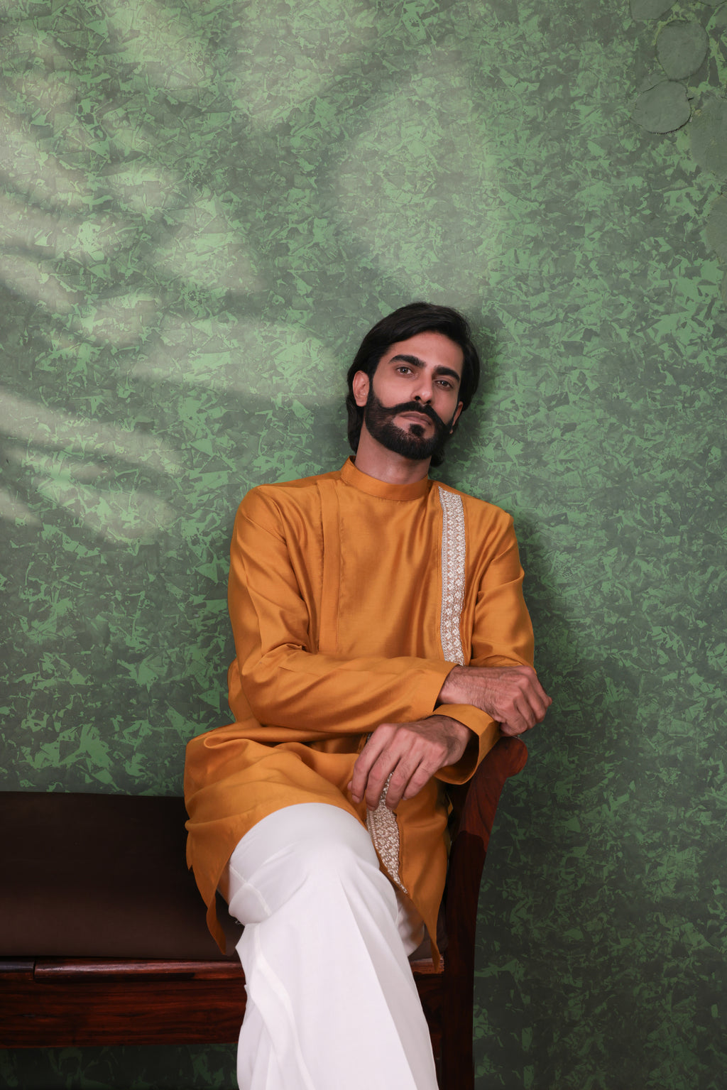 Dastoor - Men's Mustard Cotton Kurta set