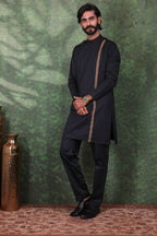 Dastoor - Men's Black Cotton Kurta set