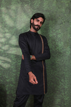 Dastoor - Men's Black Cotton Kurta set