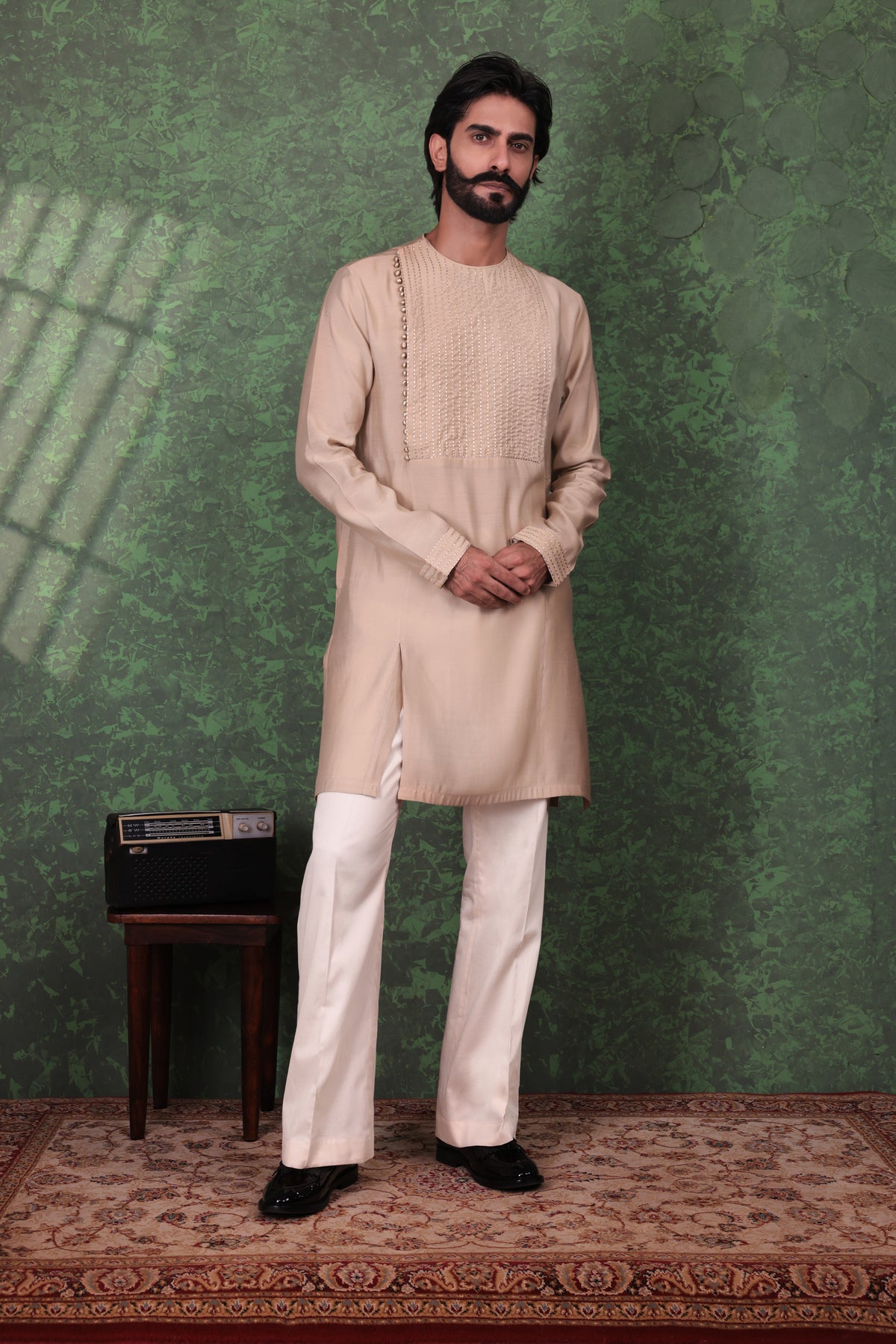 Mizaaj - Men's Beige Kurta set