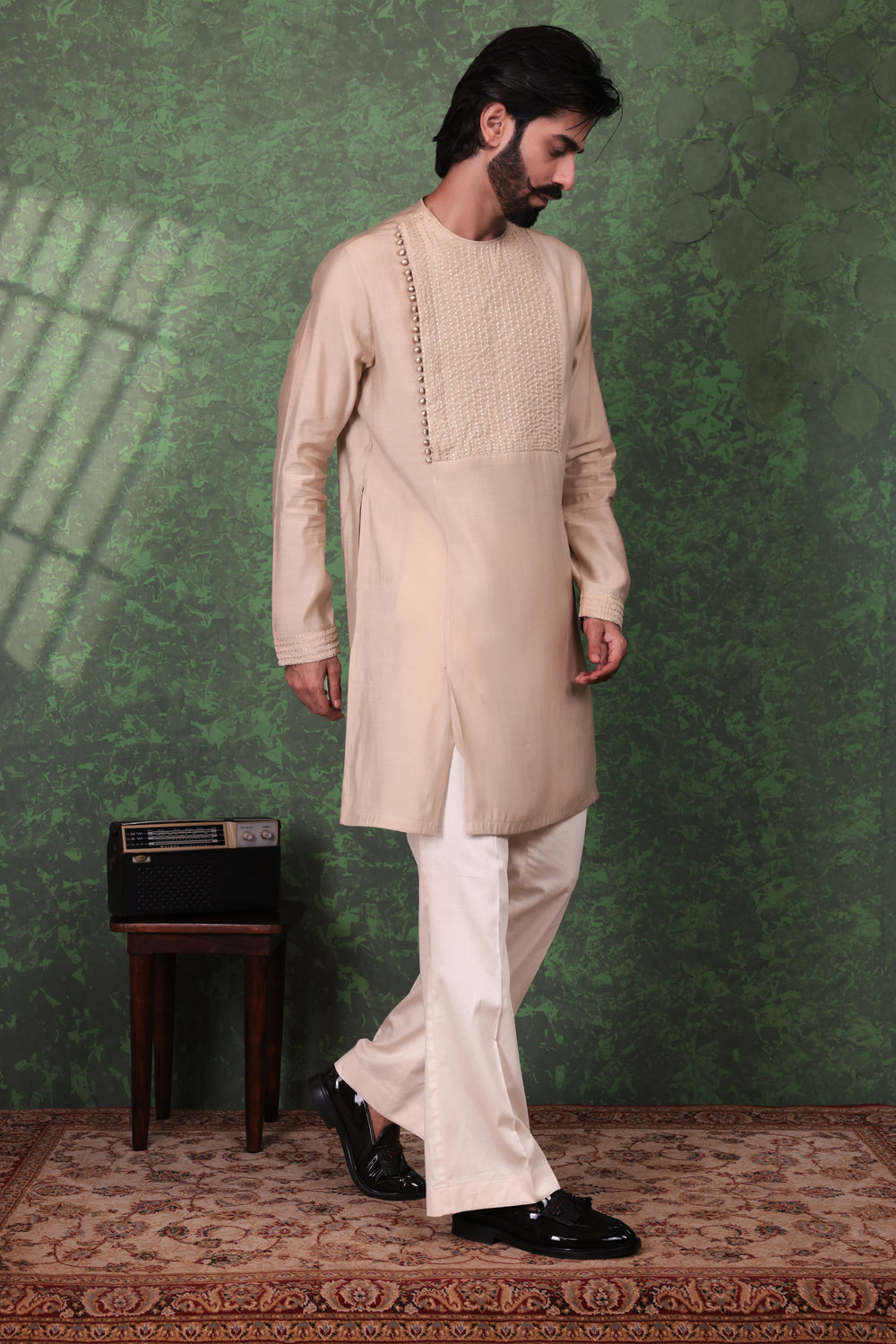 Mizaaj - Men's Beige Kurta set