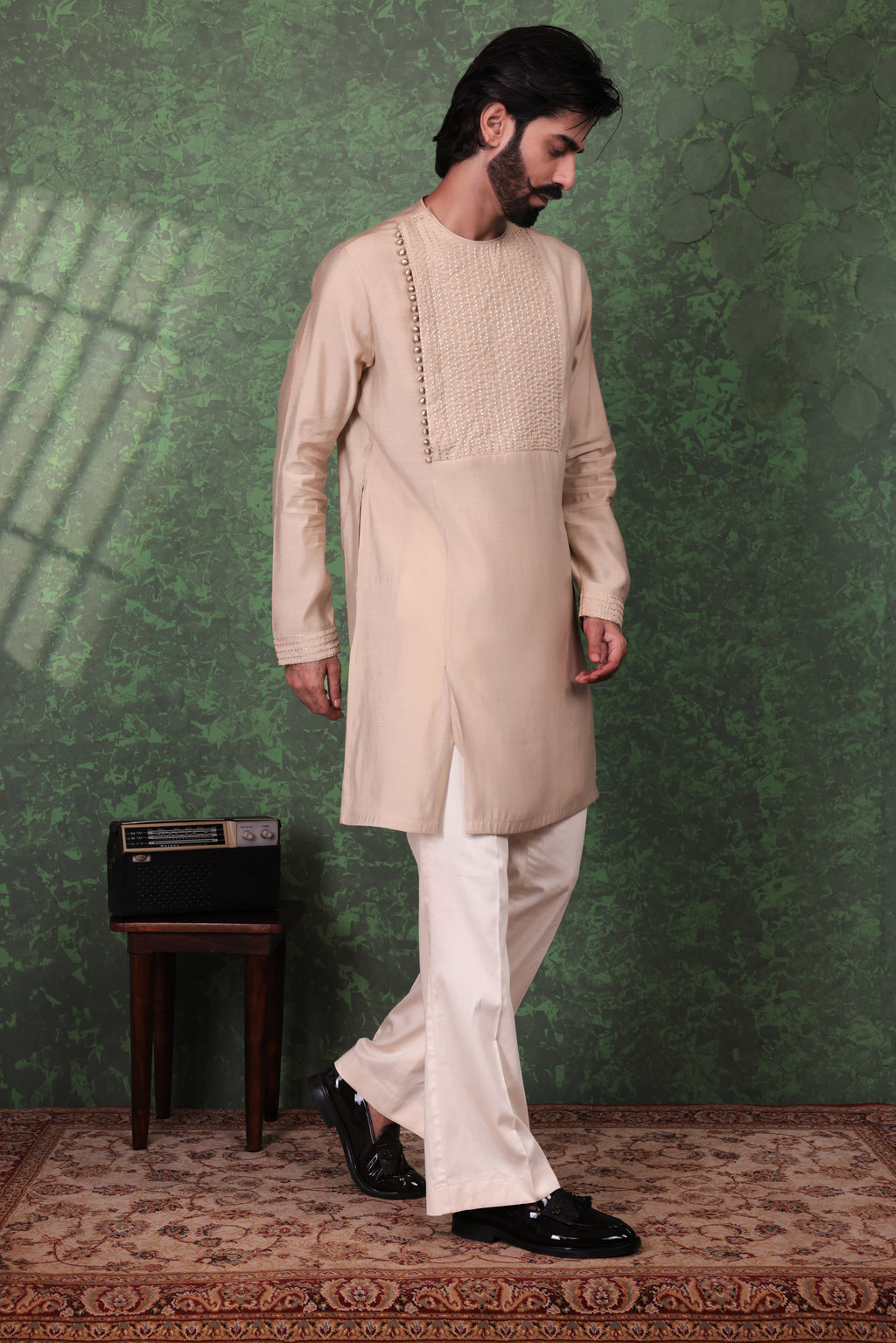 Mizaaj - Men's Beige Kurta set