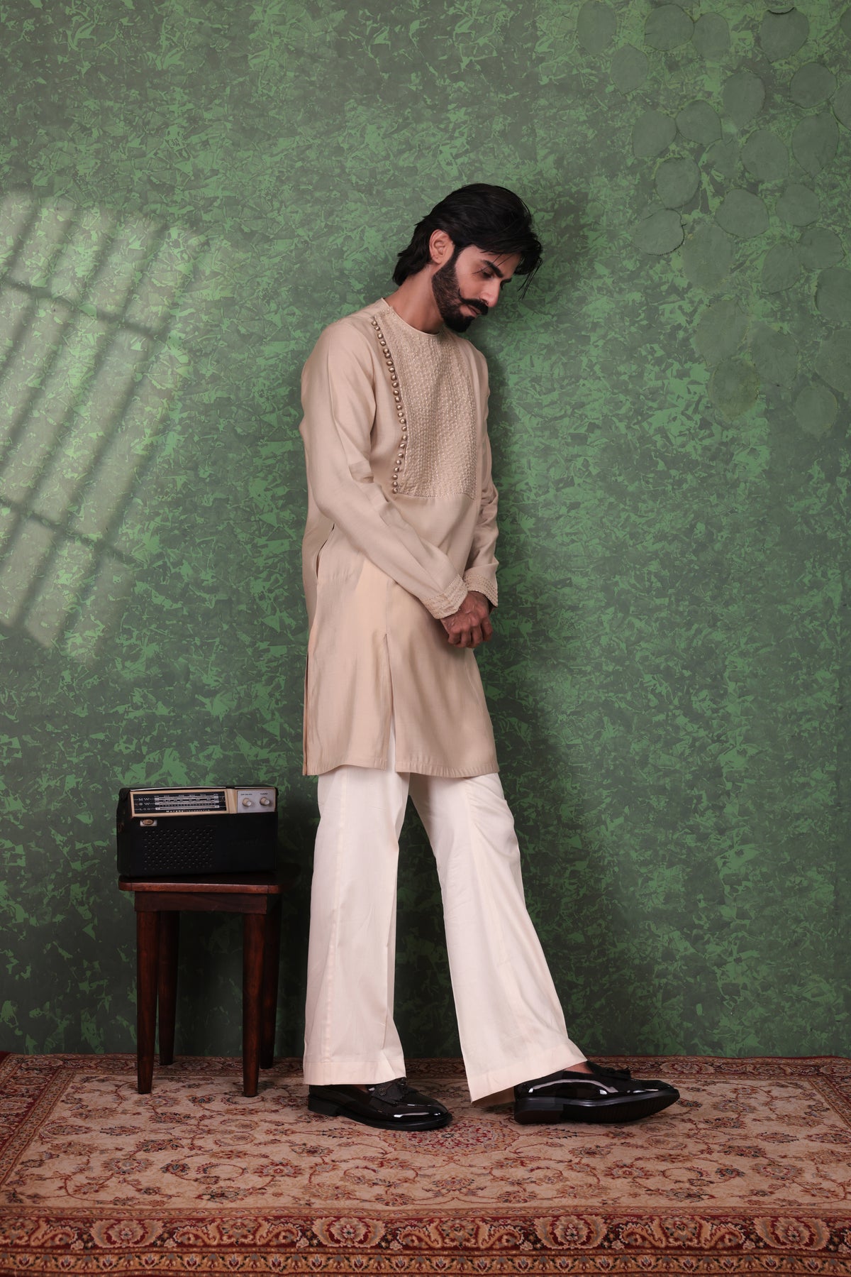 Mizaaj - Men's Beige Kurta set