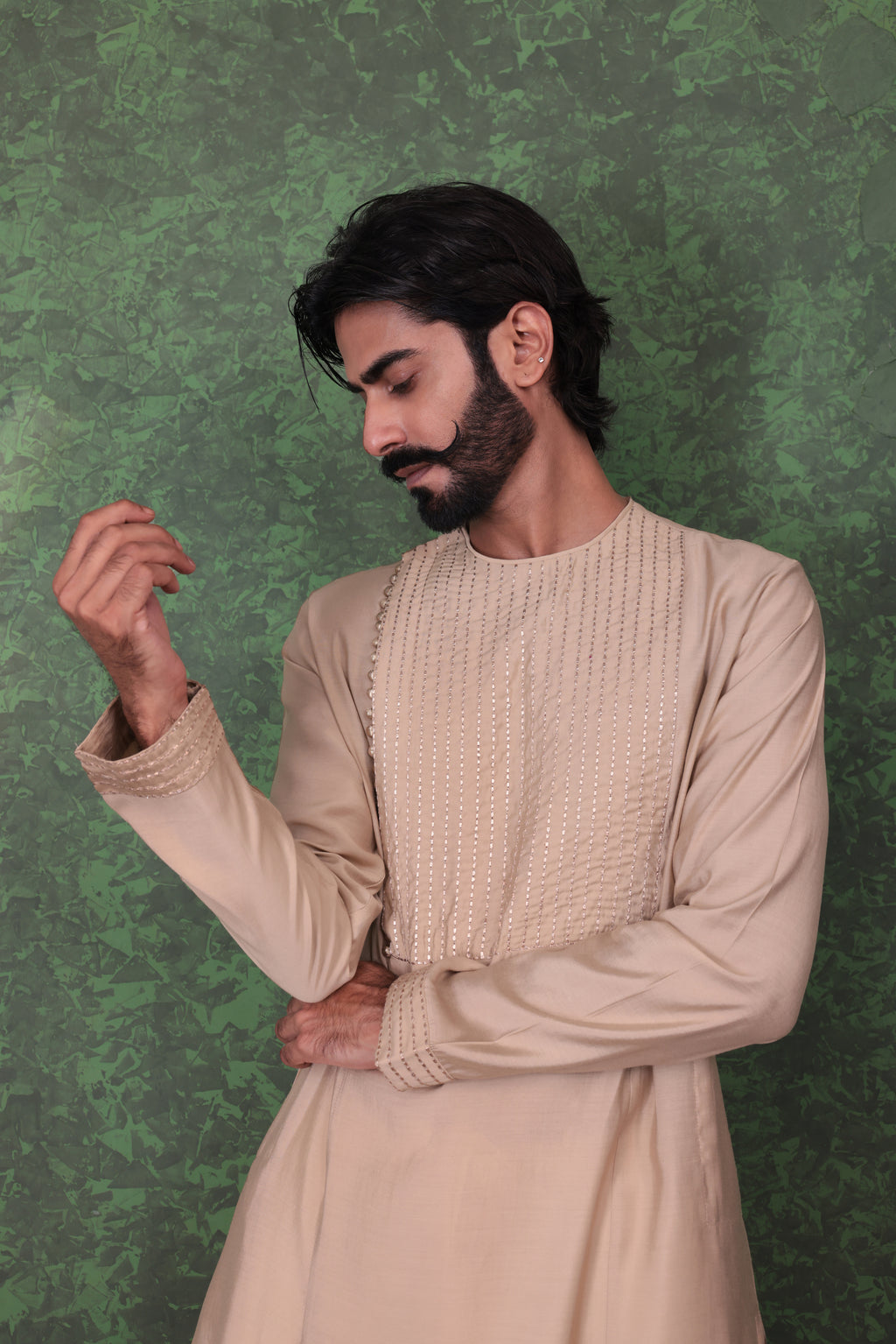 Mizaaj - Men's Beige Kurta set