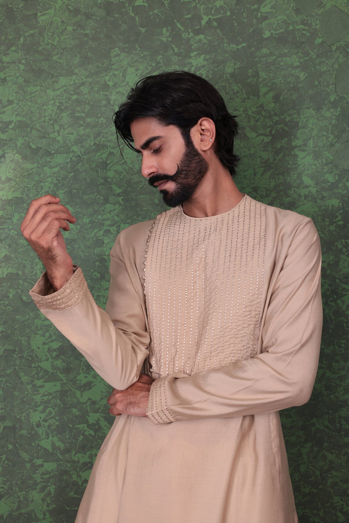 Mizaaj - Men's Beige Kurta set